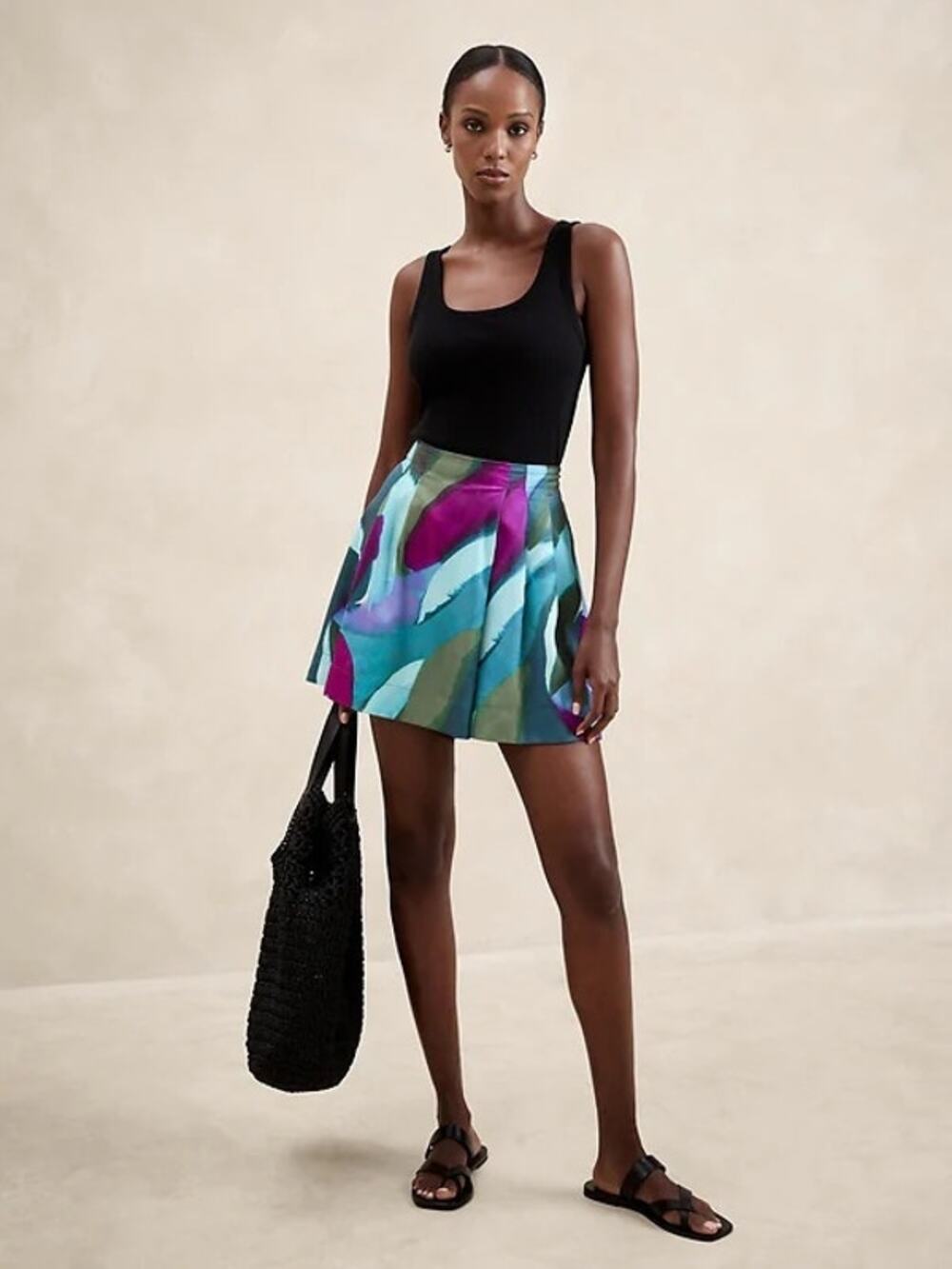 Banana Republic Factory Women's Silky Pleated Skort Teal Peacock Size XS. NEW!